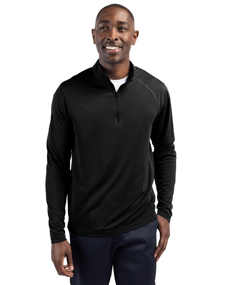 Clique Ice Pique Mens Half Zip Tech Pullover, Black at
