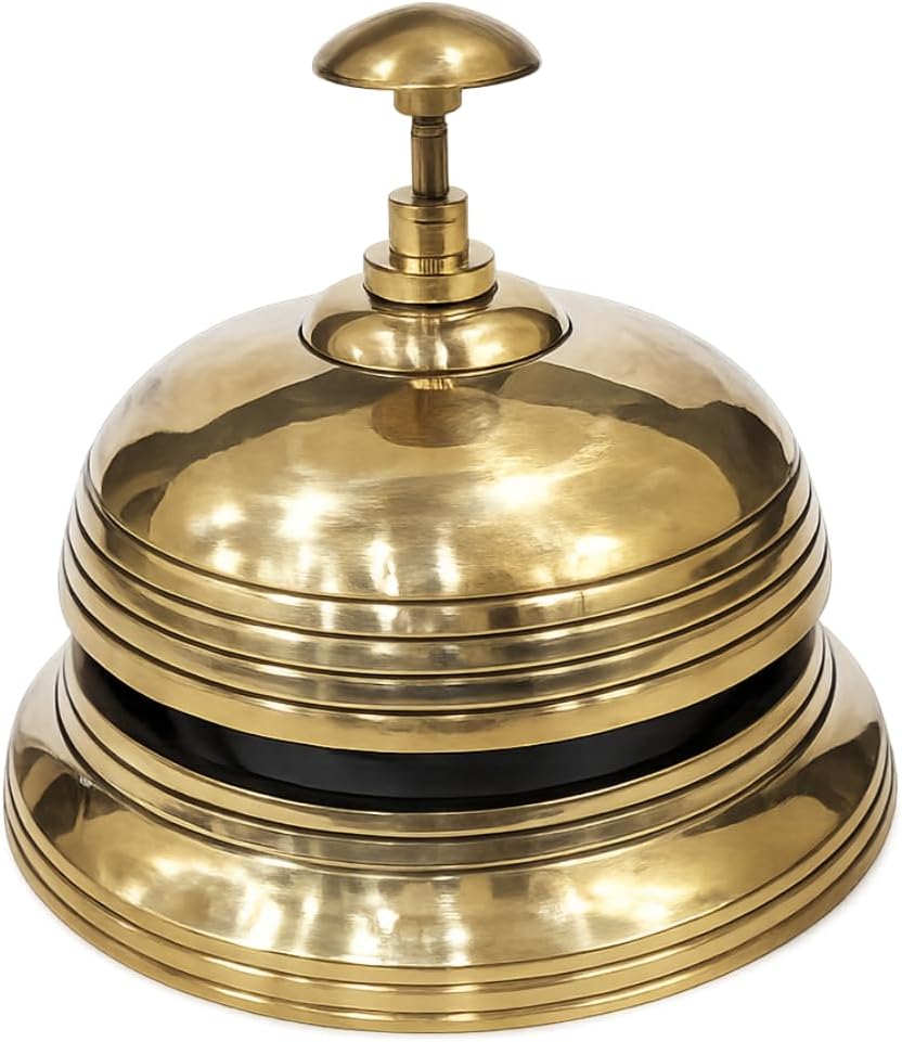 Nautical Table Bell Solid Brass Hotel Decor Office Motel Service Bell Rustic Vintage Home Decor Gifts