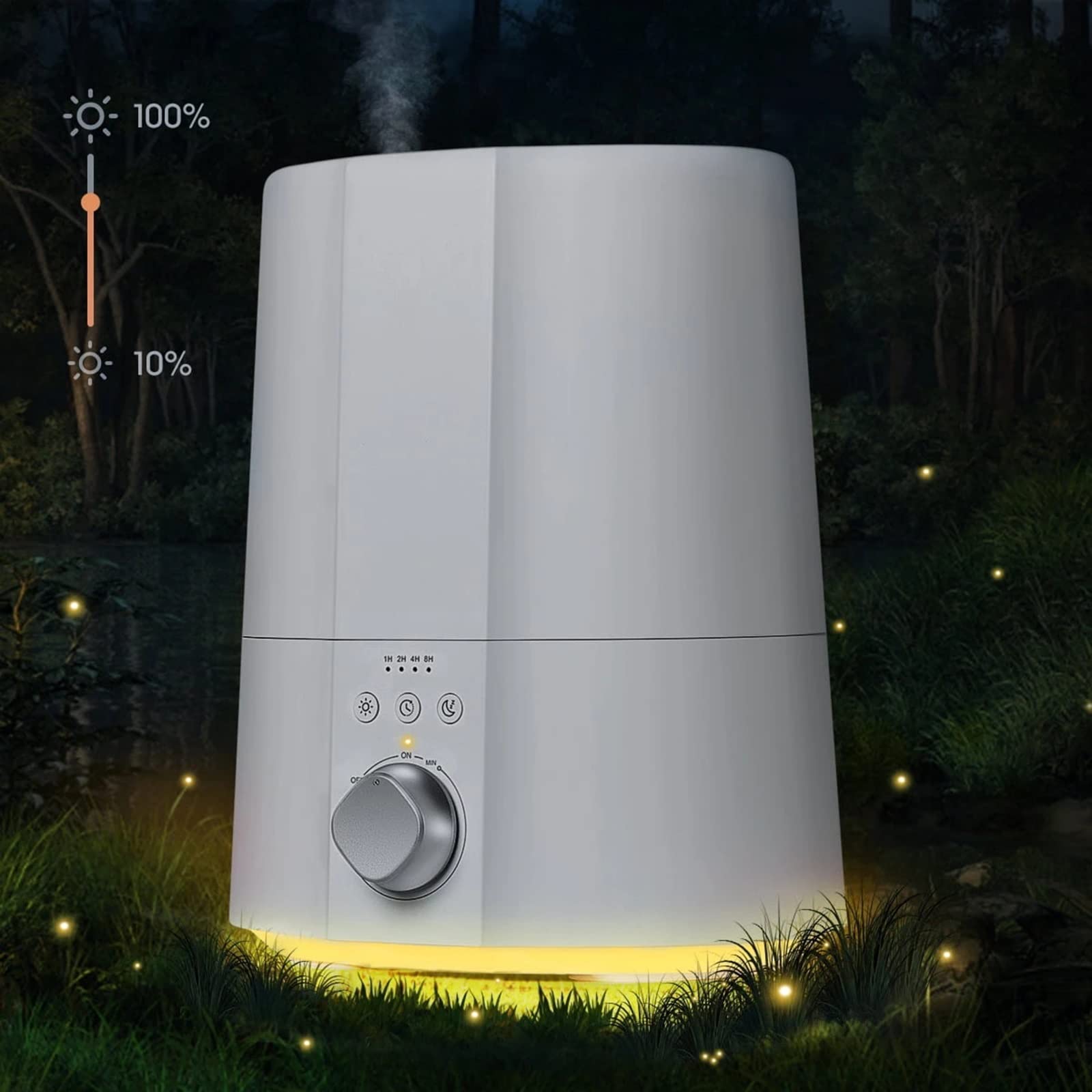 Nawilżacz do sypialni Nawilżacz 3 w 1 2,5 l Ultradźwiękowy nawilżacz powietrza z dyfuzorem olejków eterycznych Lampka nocna