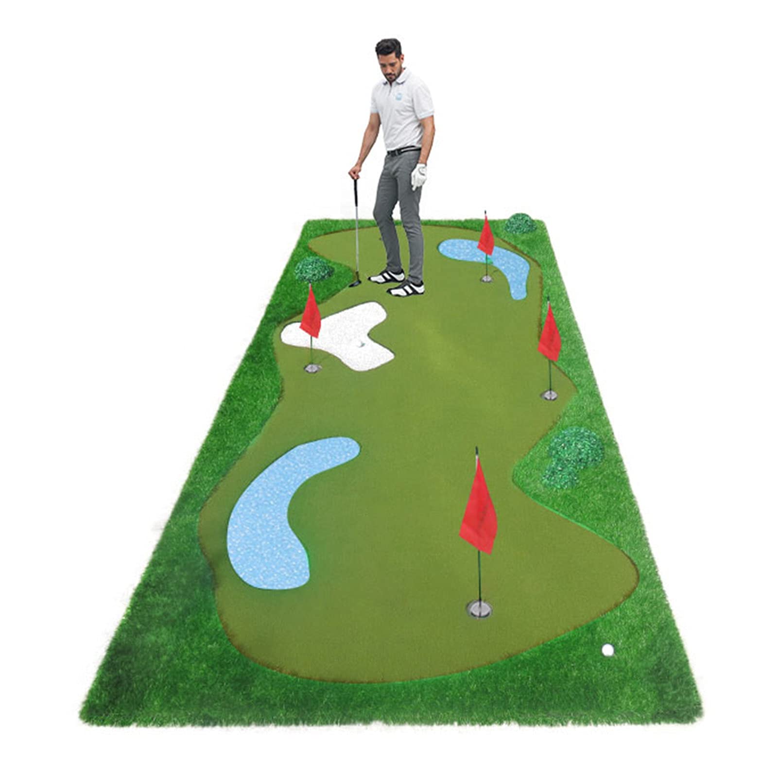 Estera para Putting de Golf, tapete Plegable para Putting de Golf, tapete Verde para Interiores y Exteriores para el hogar/Oficina/Patio, césped Artificial (Style 3 2x5m)