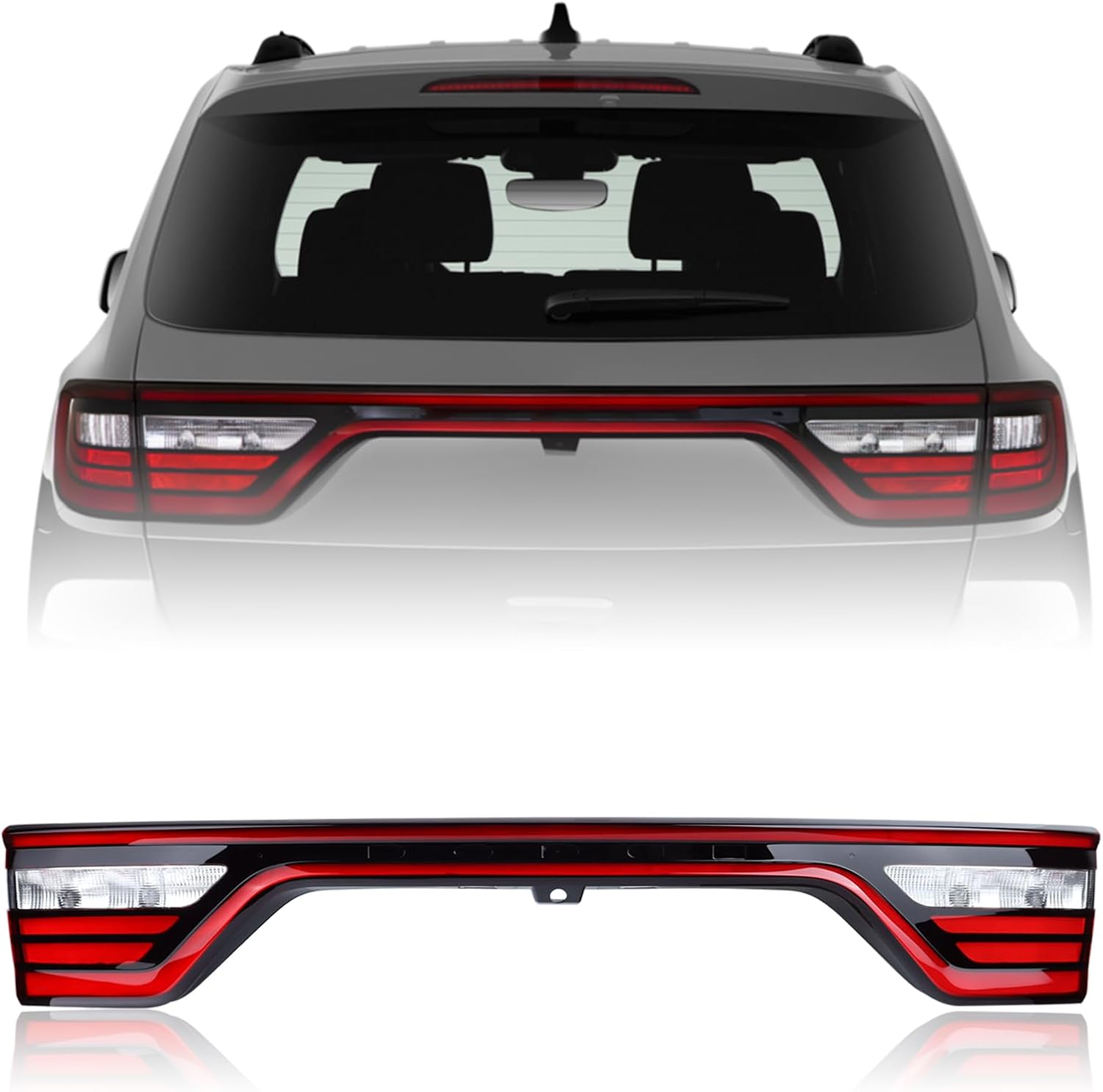Liftgate Center Tail Light Rear Lamp Assembly Compatible with Dodge Durango 2014-2023 Liftgate Lamp w/Camera Hole 68453659AA