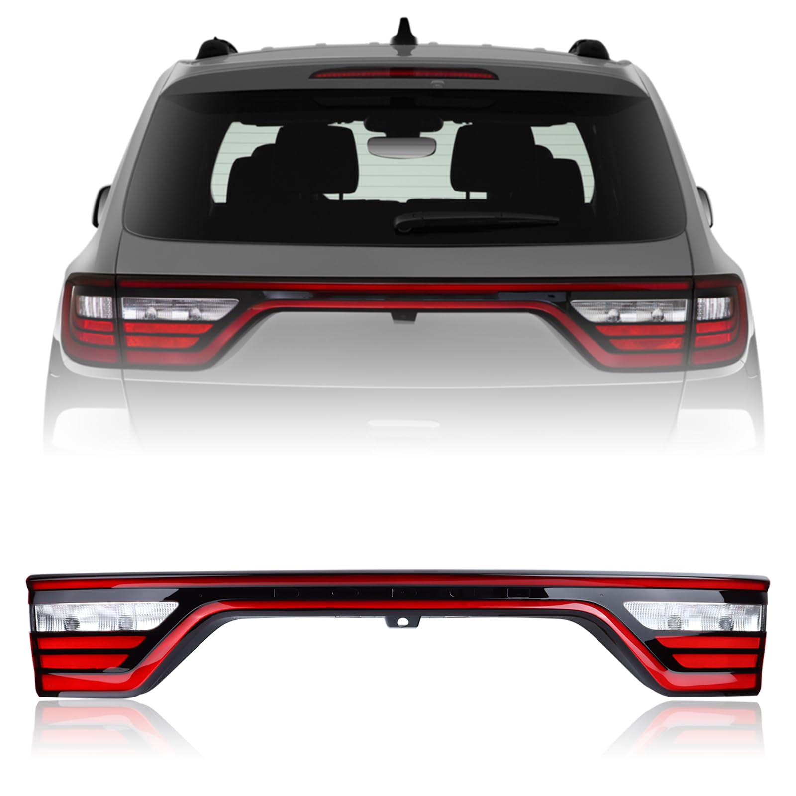 Liftgate Center Tail Light Rear Lamp Assembly Compatible with Dodge Durango 2014-2023 Liftgate Lamp w/Camera Hole 68453659AA