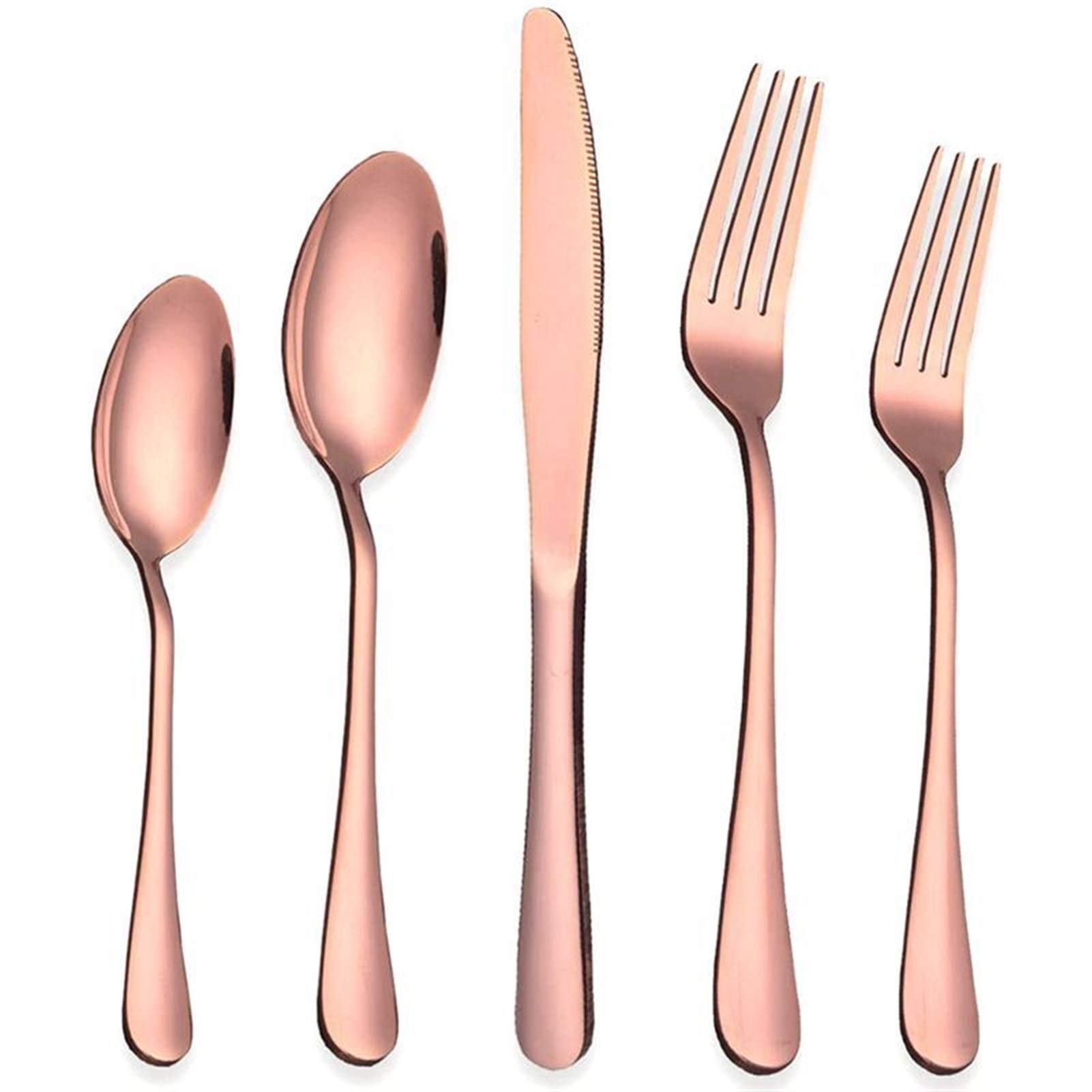 Couverts en acier inoxydable or rose pour embellir vos dîners de fête et de cuisine
