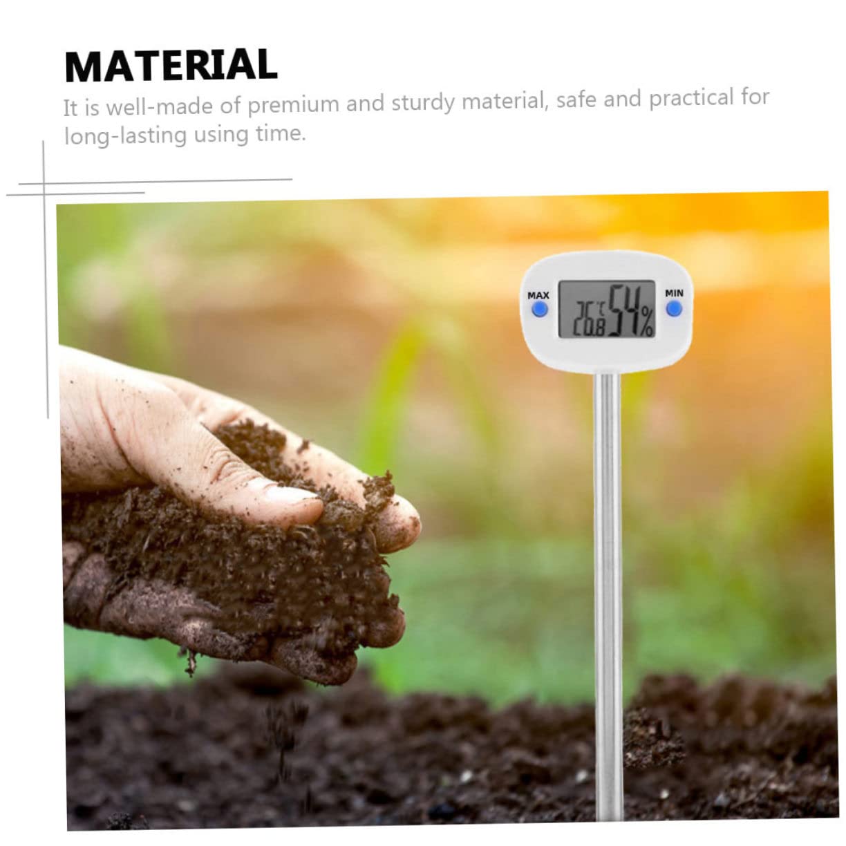 POPETPOP 3 Thermomètres Testeurs Dhumidité du Sol dans Un Seul Outil De Jardinage À Utiliser