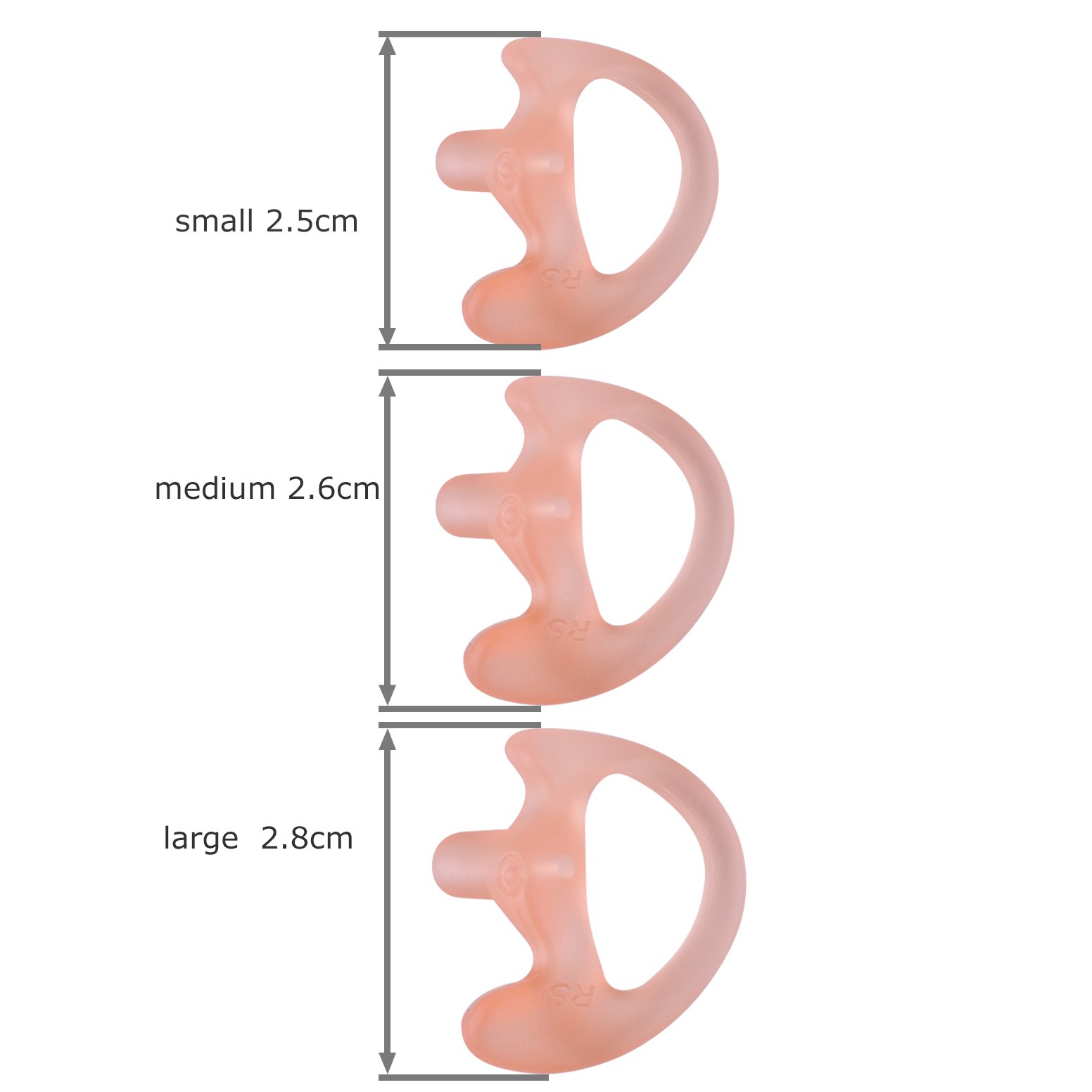 Two Way Radio Moule d'oreille de Remplacement Other Moulage Insert d'oreille en Silicone Doux pour Tube de Bobine Acoustique Earbud 5 Pair Small Carnation