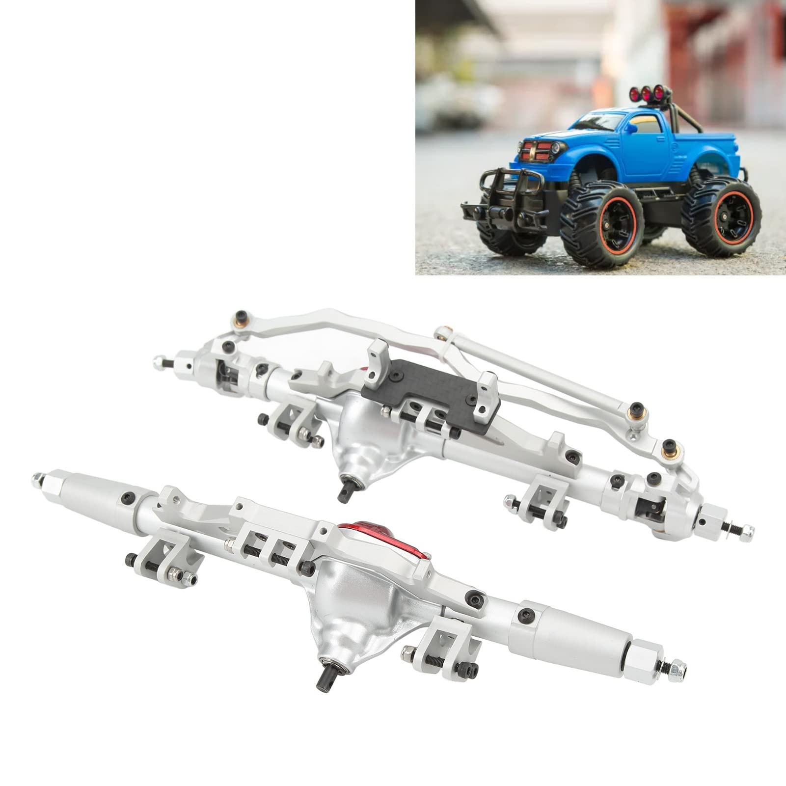Alomejor Części Zamienne ze Stopu Aluminium Przedniej Osi Tylnej 1/10, Aktualizacja do Wraith RR10 90048, Poprawiona stabilność, Duży Prześwit Pod Pojazdem, łatwa Instalacja