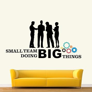StickMe Small Team Doing Big Things - Office - Inspirational - Motivational - Quotes - Wall Sticker -SM829 (Multi Colour, Vinyl - 90cm X 55 cm )