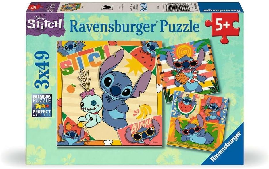 Ravensburger Disney Stitch Aloha! 3x49 Piece Jigsaw Puzzle Set