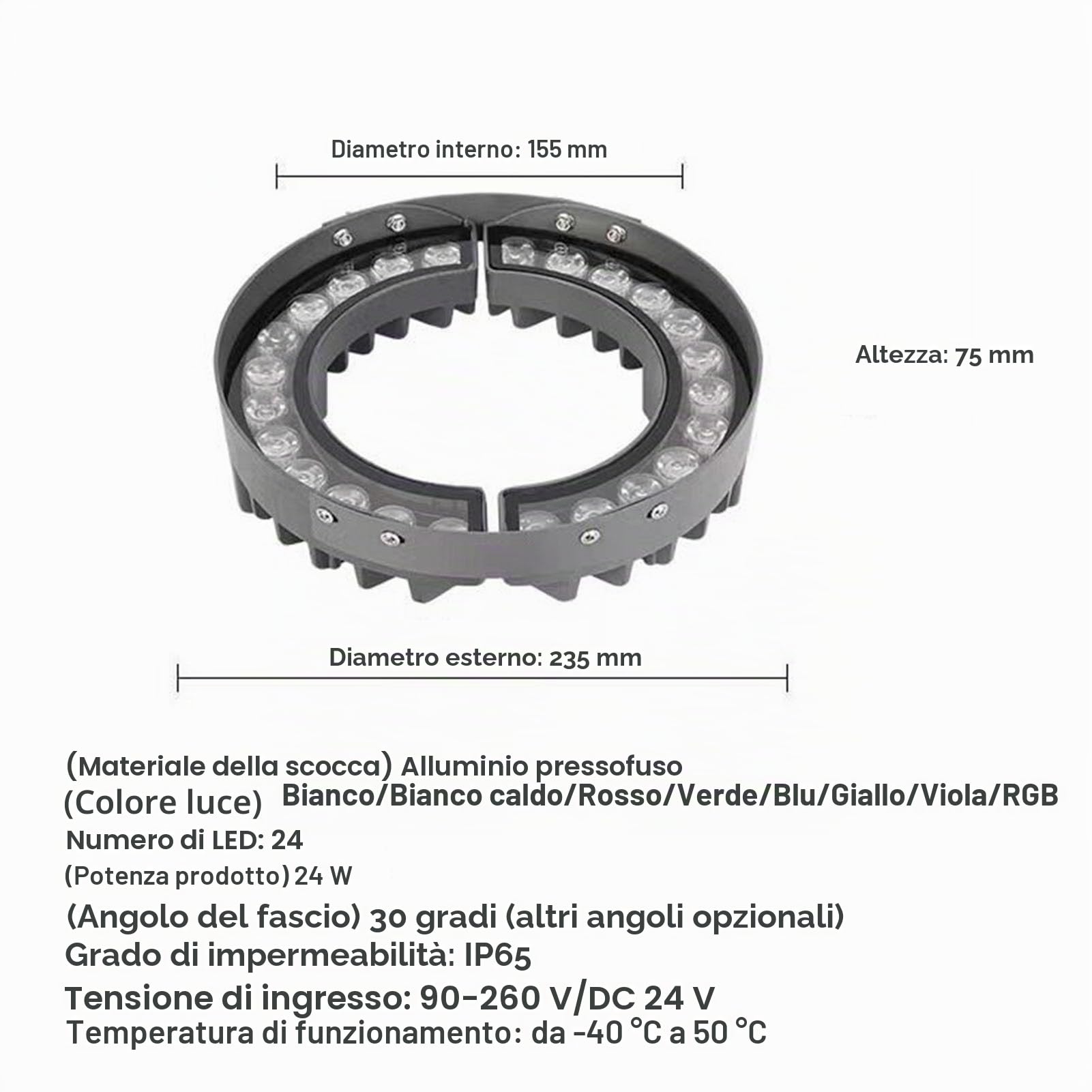 Anello Luminoso per Alberi da Esterno - Luci Che Abbracciano Gli Alberi, Illuminazione Impermeabile per Alberi da Giardino Colorati, Giardino Cortile Paesaggio Lampada(Warm Light,24W(24V))