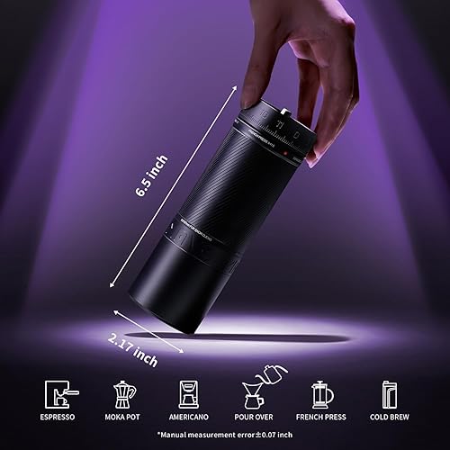 Miniatura 7 de MAVO Phantox Pro Burr - Molinillo de café manual, núcleo de molienda profesional de acero inoxidable de 1.772 in, capacidad de 1.06 oz, ajuste de