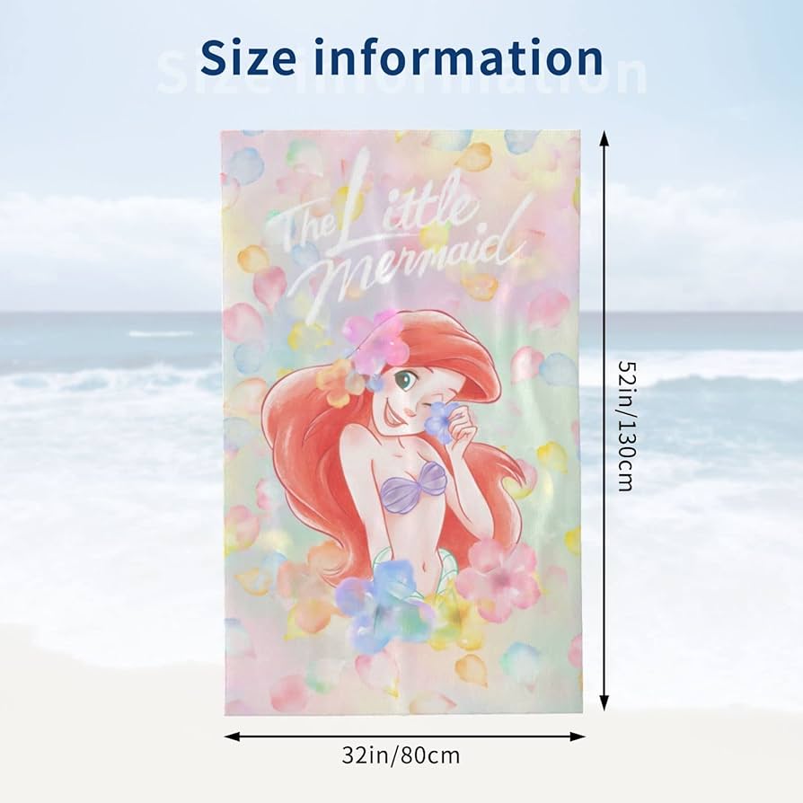Amazon｜リトルマーメイド アリエル (1) アニメ バスタオル 大判 吸水