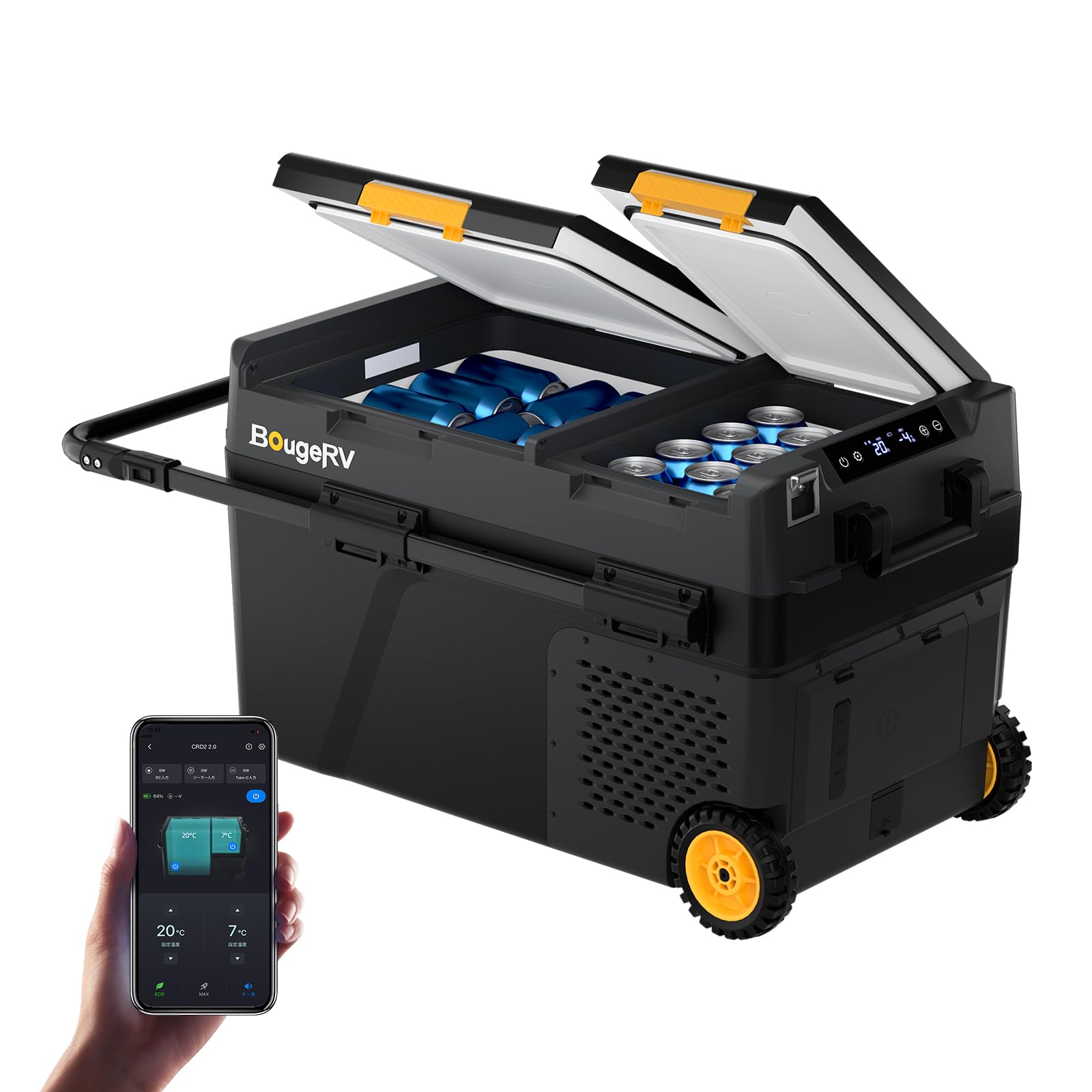 Amazon.co.jp: 【リン酸鉄バッテリー内蔵可能】BougeRV 車載冷蔵庫 40L