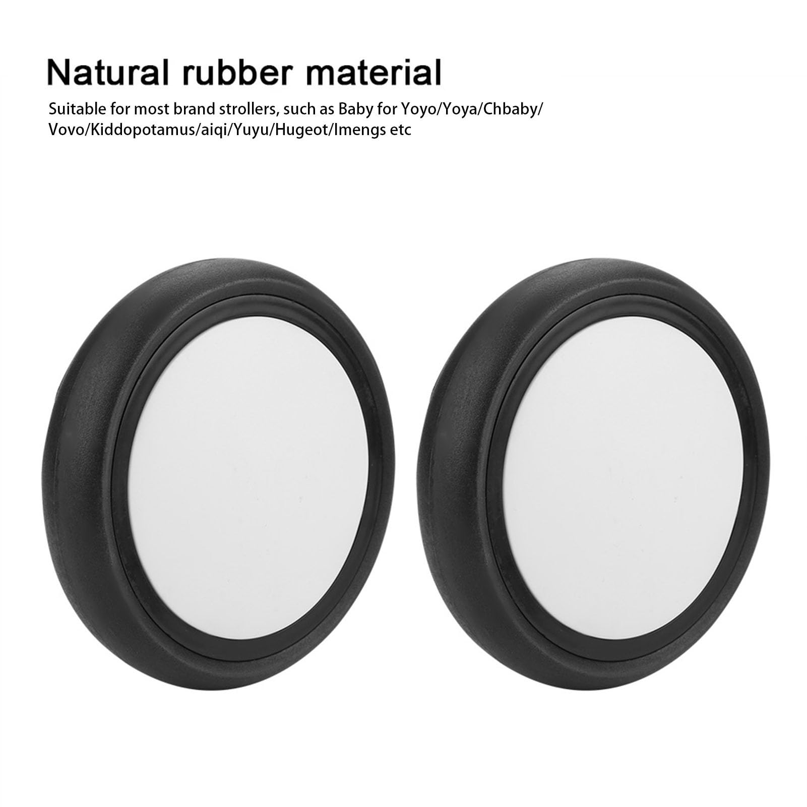GOTOTOP Ruota per Passeggino, Set Ruote Anteriori e Posteriori in Gomma, Girevole 360 Gradi, Resistente all'Usura, Compatibile con Yoya Vovo, con Attrezzi di Montaggio