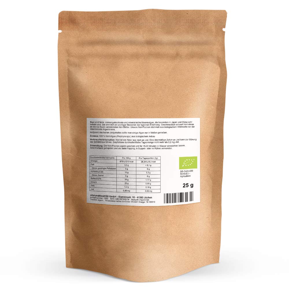 SET-ANGEBOT - Jod-Set (Probierpaket) - 3 x 25 g - Bio-Algen getrocknet (Dulse, Wakame, Nori) - Algen-Flocken - in Rohkostqualität - glutenfrei - OHNE Hilfs- u. Zusatzstoffe