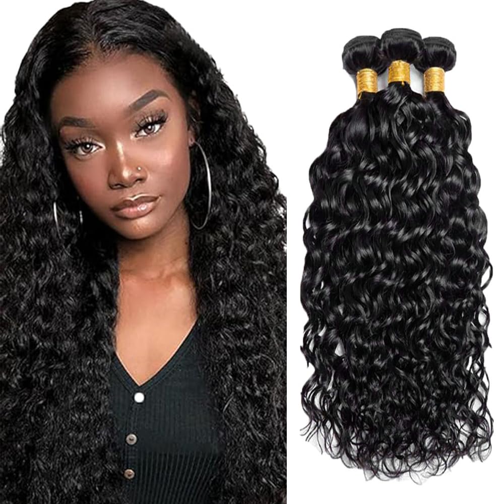 Extension di capelli umani brasiliani Remy brasiliani non trattati, 86,4, 86,4 cm, 86,4 cm, 1B, colore nero naturale, 150 g, per donne