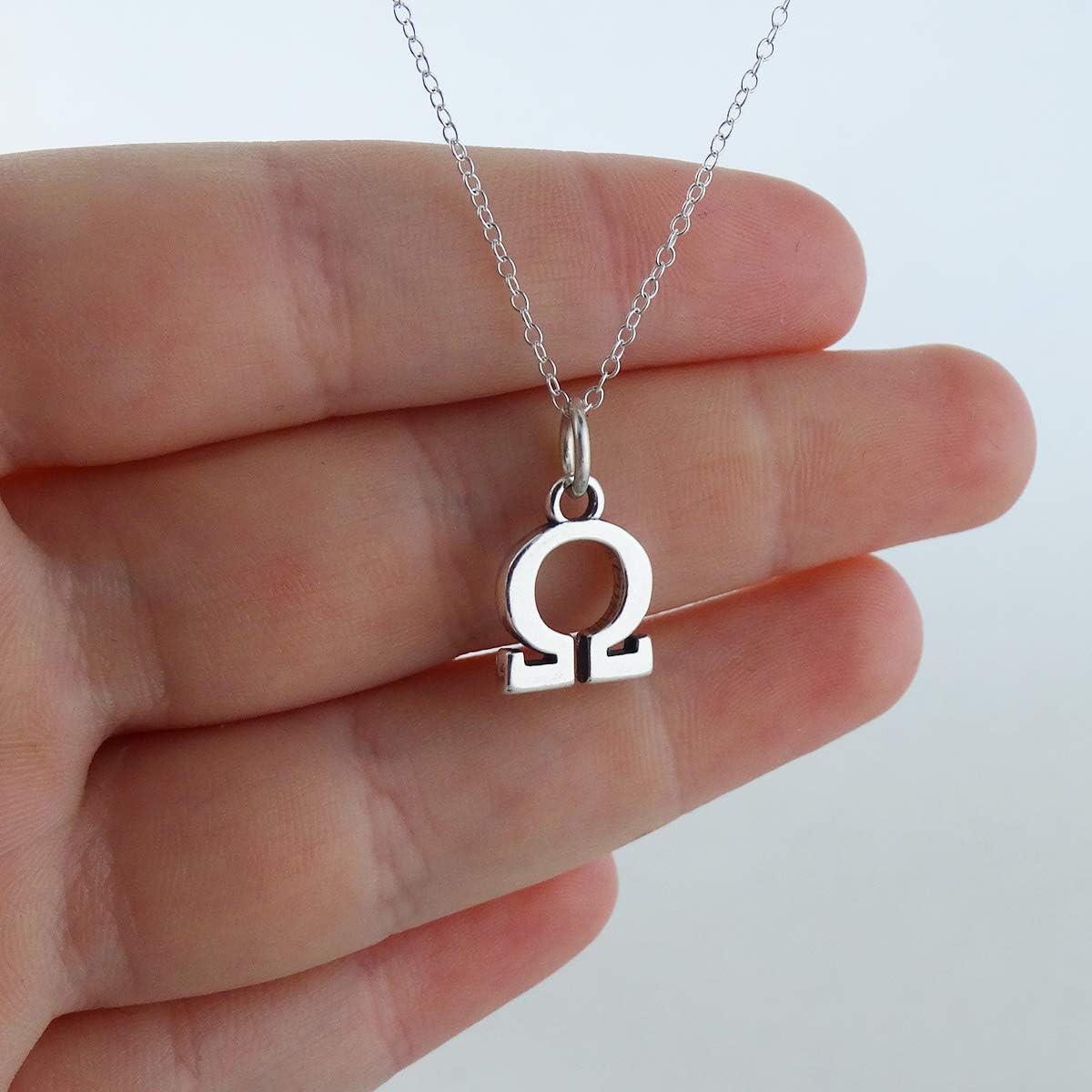 FashionJunkie4Life Sterling Silver Greek Letter Charm Necklace