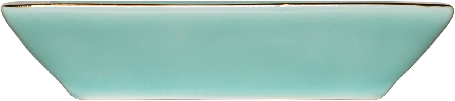 Ceramic Jewelry Dish Tray for Mom Blue Ring Dish Womem Jewelry Organizer Hand Made Mother's Gift Birthday Gift Wedding Gift Design in Italy (Remember I LOVE YOU MOM - Light Blue)