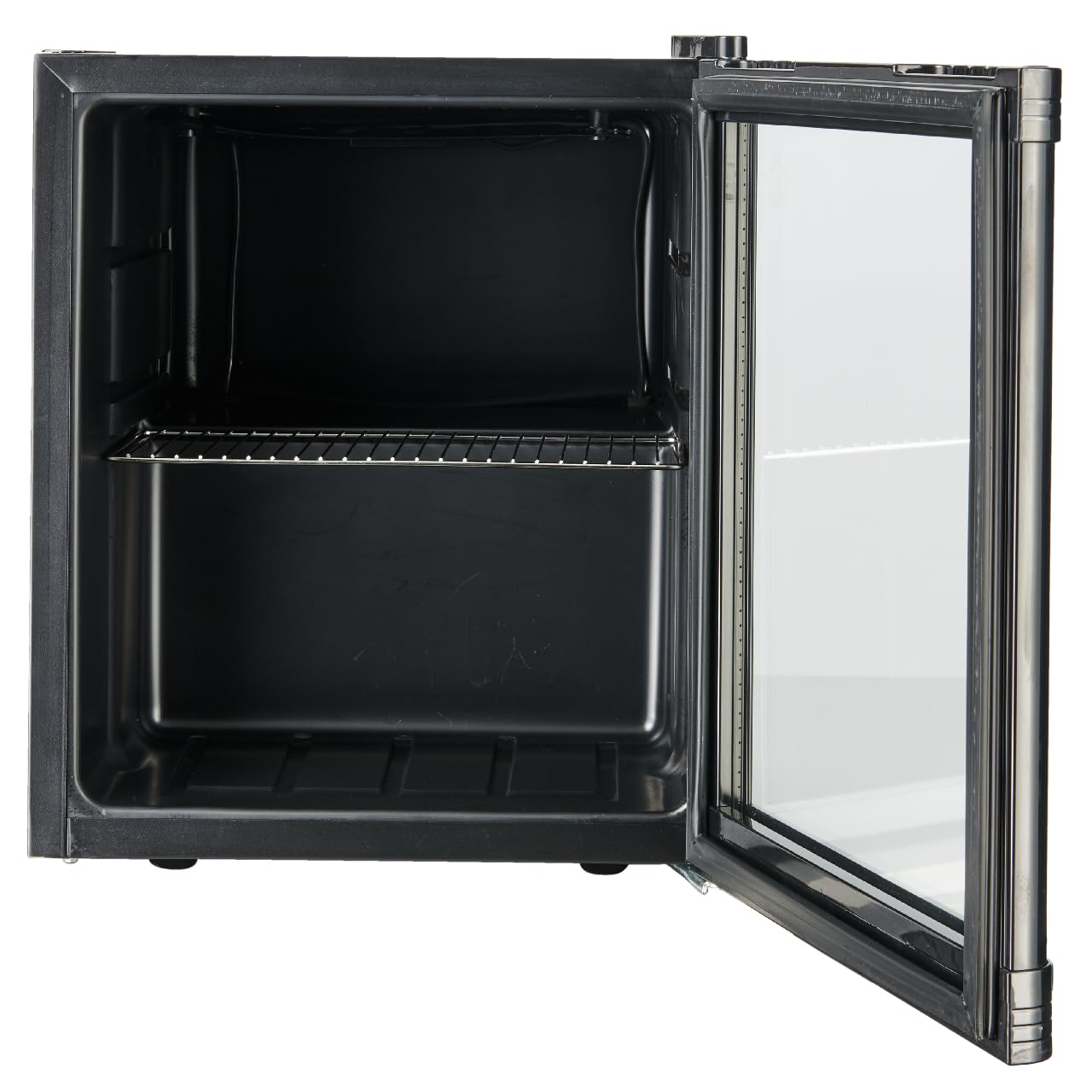 METRO Professional Mini-Kühlschrank GPC1046, Edelstahl/Glas, 46 L, 43 x 48 x 51.5 cm, schwarz