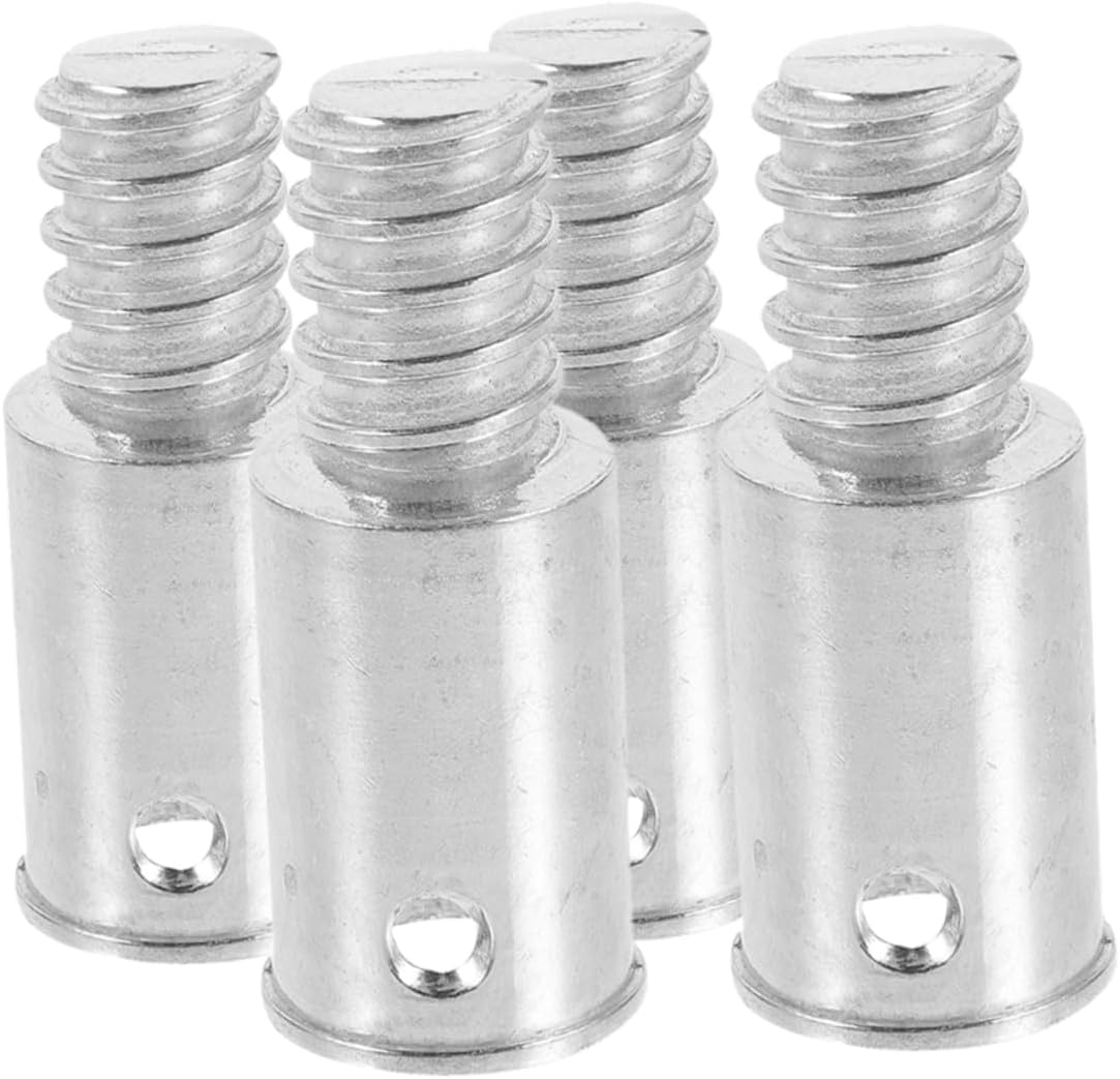 COLLBATH 4pcs Stainless Steel Threaded Tip Adapter for Broom Extension Pole Connection for Push Broom Compatible Type Cleaning Tools