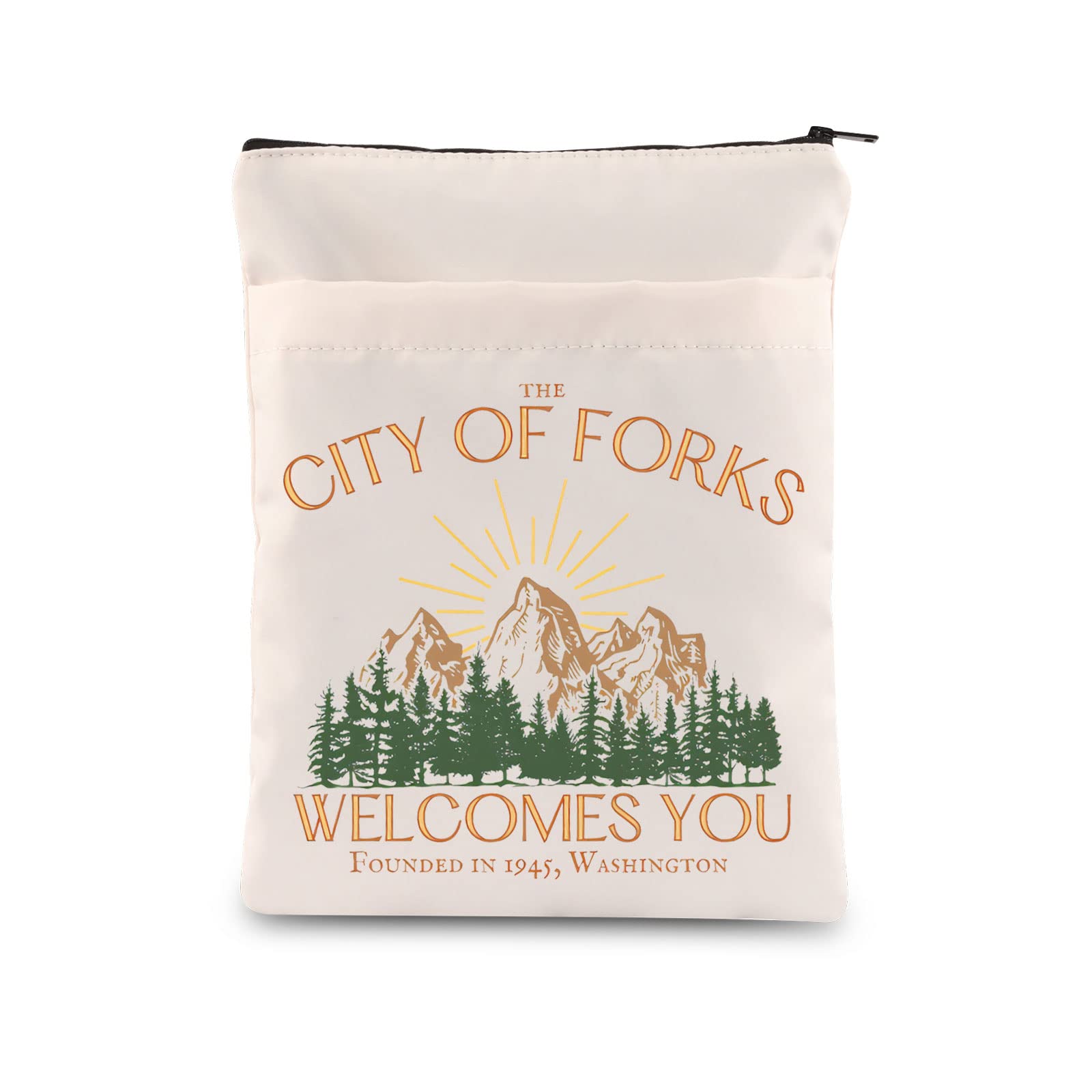 JNIAP City Of Forks Twilight Gifts Twilight Sleeve with Zipper Witch Bag Lovers Bag Twilight merch (City Of Forks bs)