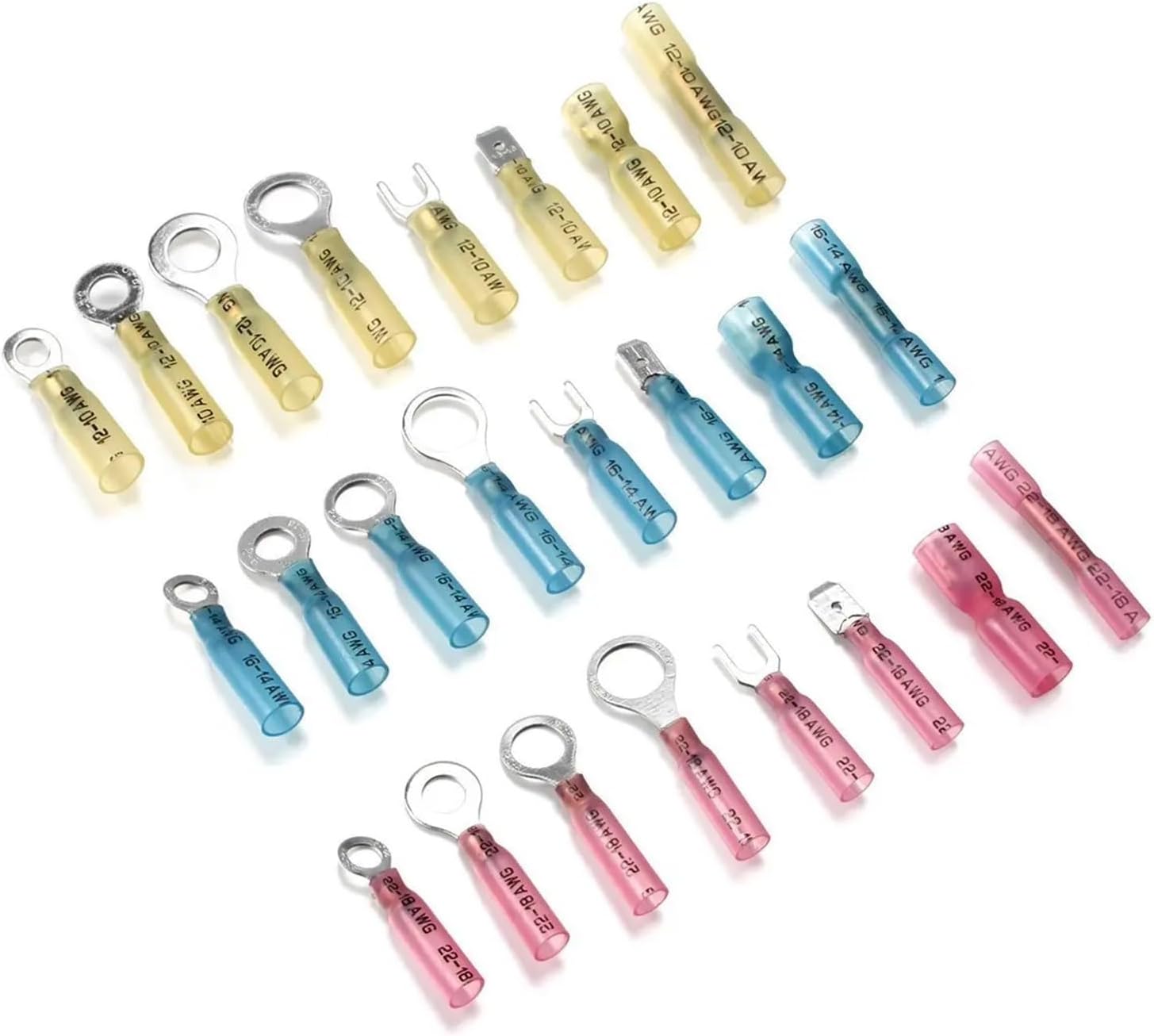 48/120/320PCS Heat Shrink Insulated Crimp Terminal Marine Automotive Seal Electrical Wire Connectors Set(320PCS)