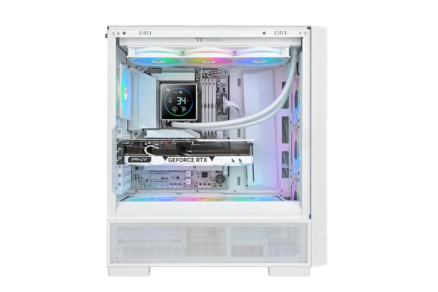 TH360-S V3 ARGB | All-in-one water cooling | 3.95" segment LCD display | Rotatable pump head | Single frame fan | Snow