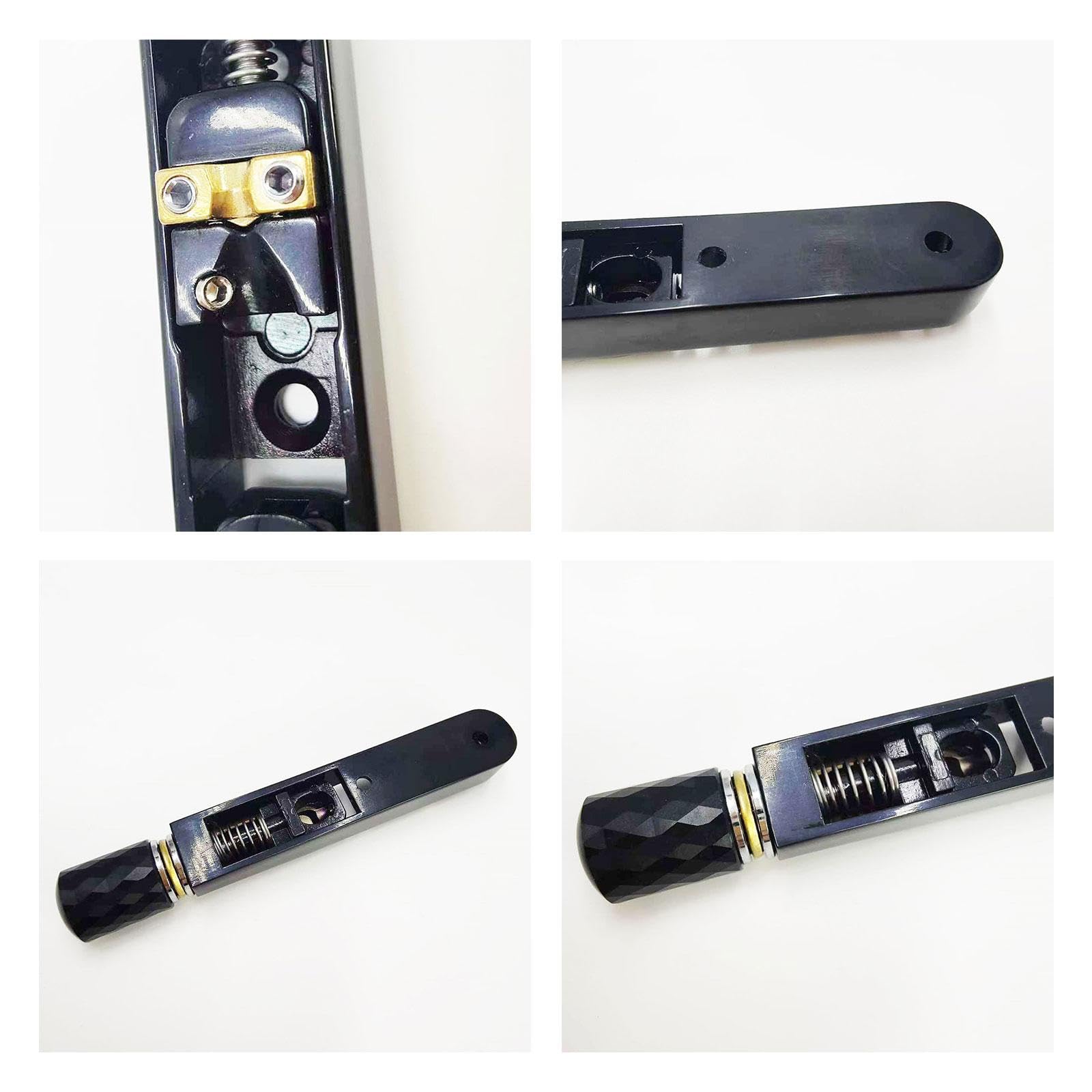 Juego puente y cordal para guitarra eléctrica sin clavijero. Piezas guitarra. Selleta individual con llave, Negro 4 Cuerdas