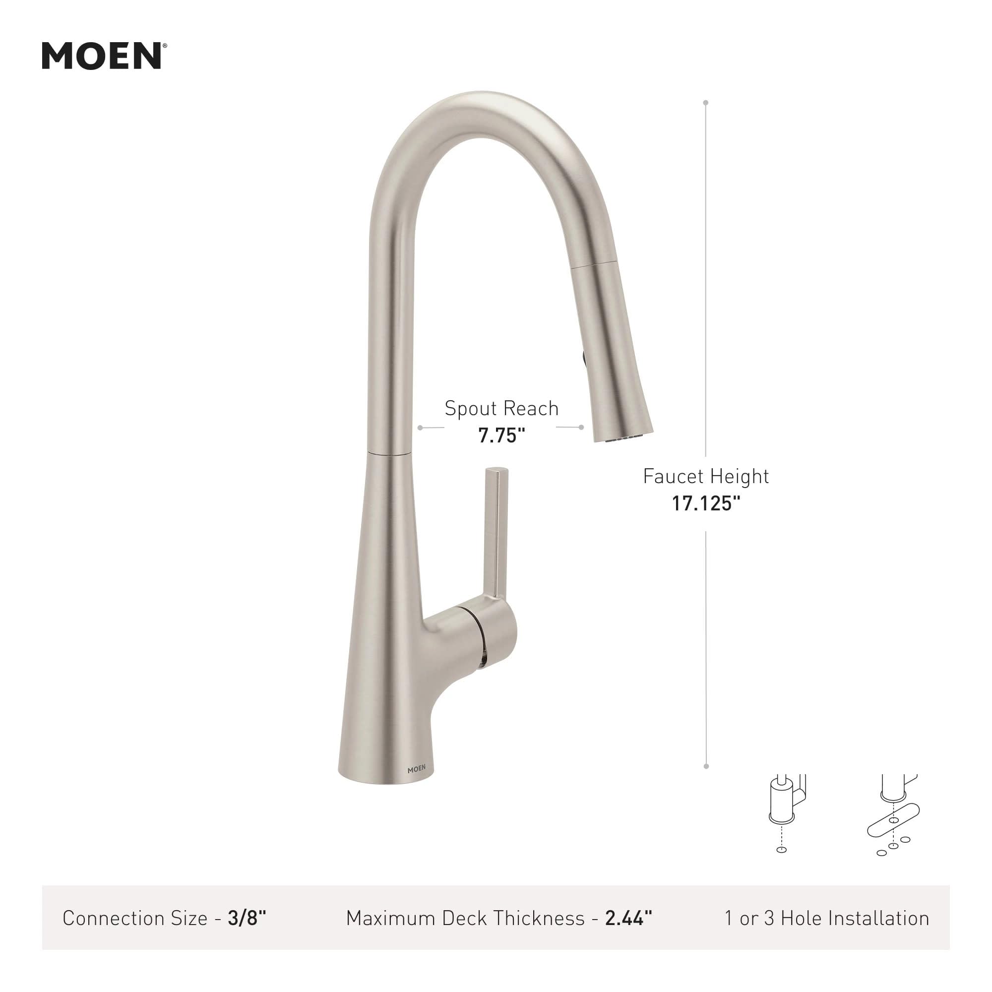 Moen Ronan Bronzed Gold Pulldown Kitchen Faucet with SwivelControl
