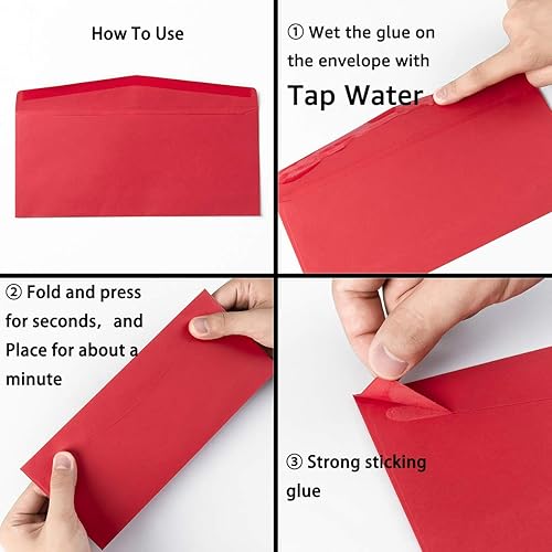 Miniatura 3 de Paquete de 100 sobres de Navidad #10 para negocios, coloridos sobres verdes y rojos, bolsillos autoadhesivos para tarjetas de felicitación, para