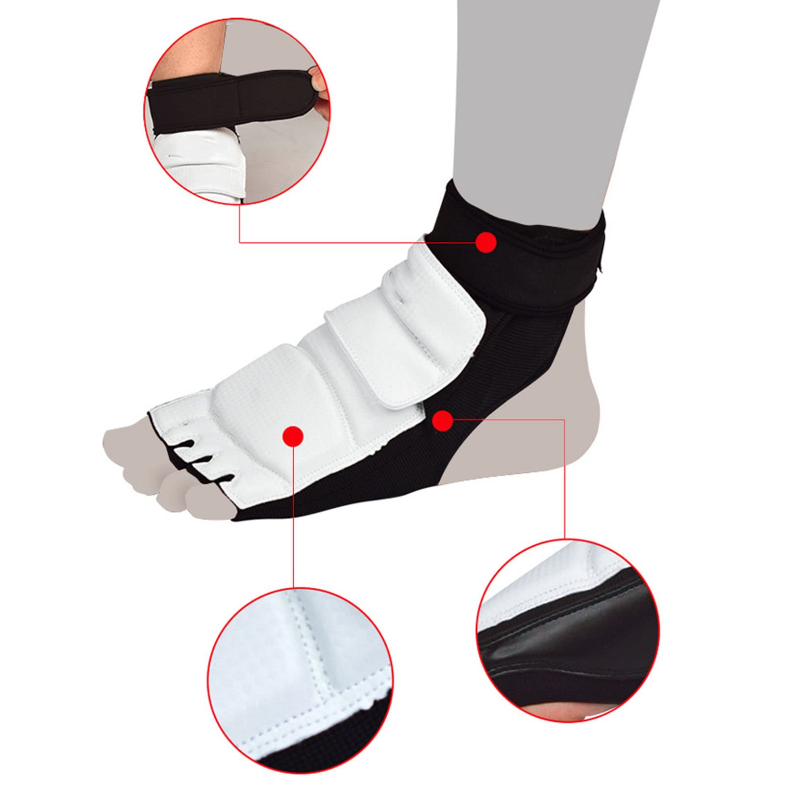 Protector de Pie de Taekwondo, Transpirable, Cómodo, Karate, Boxeo, Sparring, Protector de Pie con Antideslizante para Entrenamiento