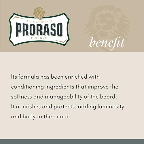 Vista 4 de Proraso - Bálsamo para barba para hombres, nutre y suaviza el crecimiento de la barba nueva y las barbas cortas