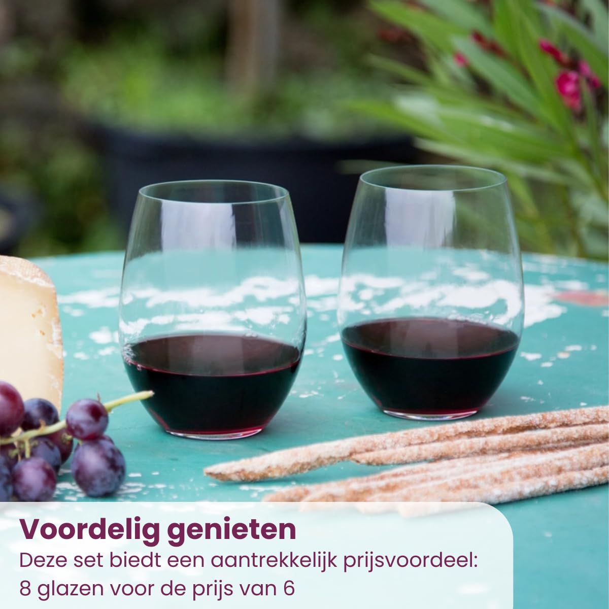 RIEDEL O Kauf 8 Zahl 6, 4 x Cabernet/Merlot 0414/0 & 4 x Chardonnay/Viognier 0414/05, hochwertiges Glas, 5414/50