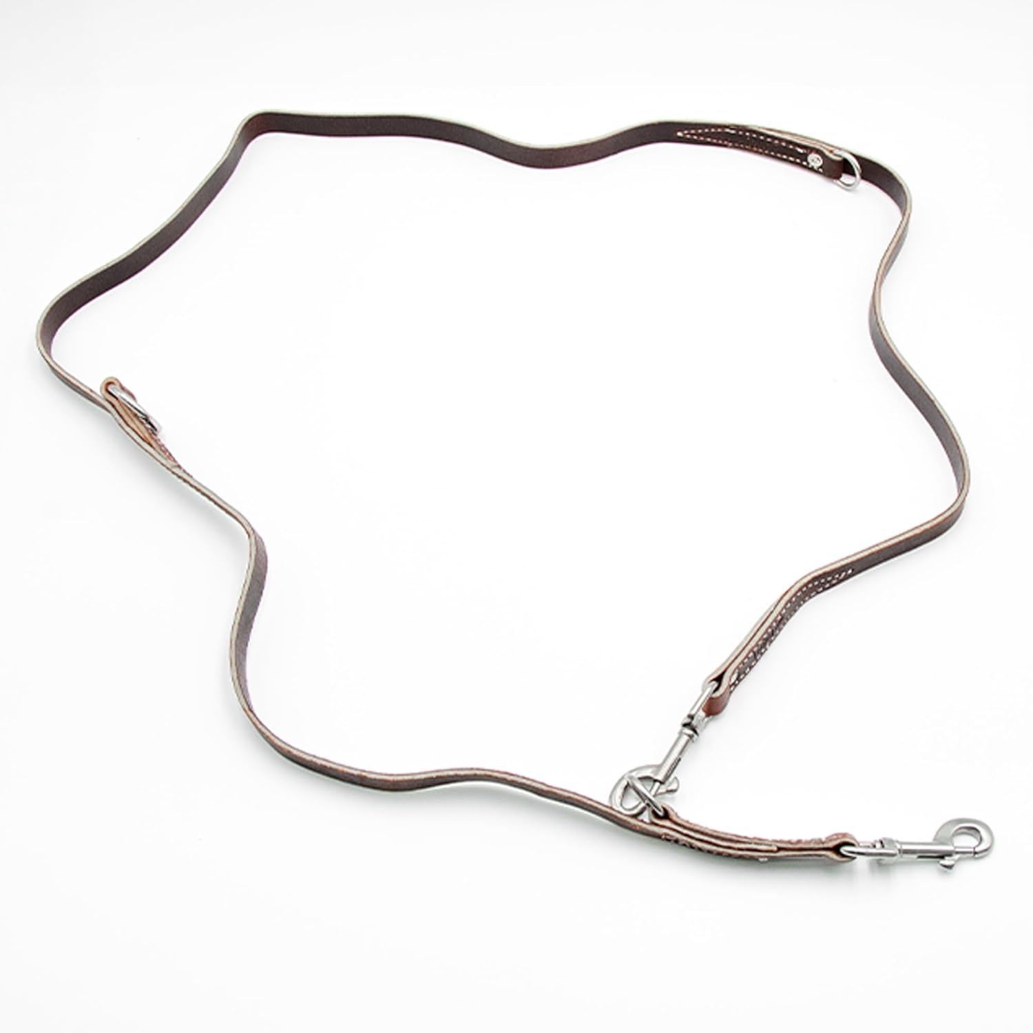 Leerburg's Heavy Duty 6 Foot by 3/4 inch Black Police Leash with 2 Stainless Steel Clasps, 2 Stainless Steel D Rings, Stainless Steel pop Rivets, sew and Amish Made in Wisconsin