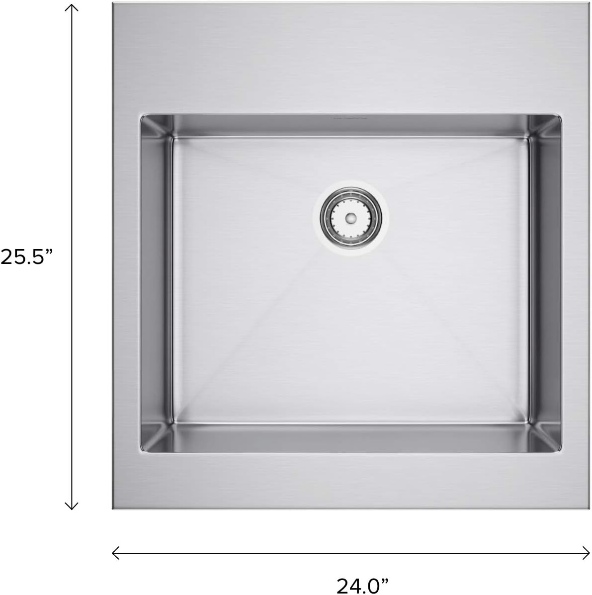 NewAge Products Home Single Bowl Drop-in 24" Standard Sink, 18-Gauge Stainless Steel Kitchen Sink, 80500