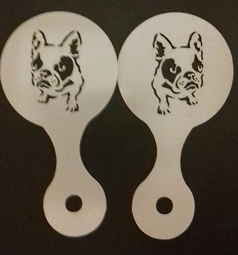 Taza de café para perros Bulldog FrancésPlantillas de capuchino reutilizables muchas veces Cafetería Restaurante Pub Frenchie