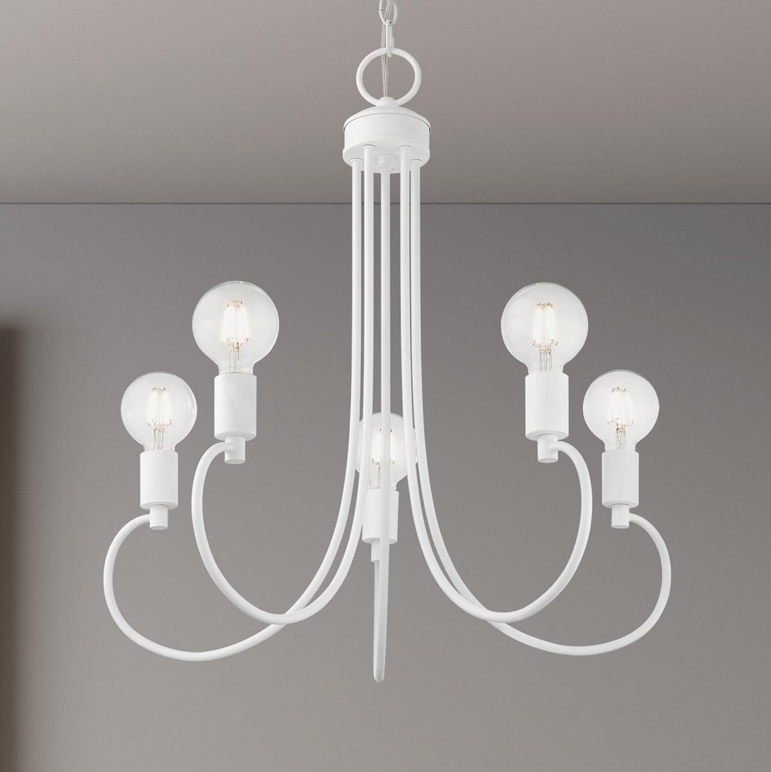 Livex Lighting 42925-04 5 Light Black Chandelier