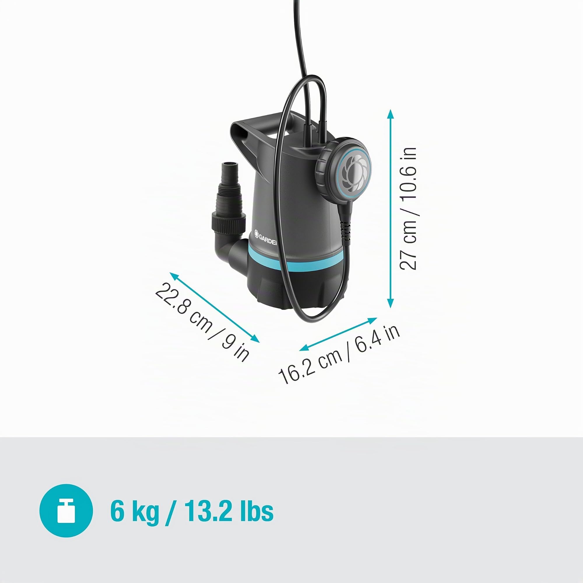 Pompe submersible pour eau claire GARDENA 2in1 Klarwasser-Tauchpumpe 20000 BASIC 09016-47 20000 l/h 9 m
