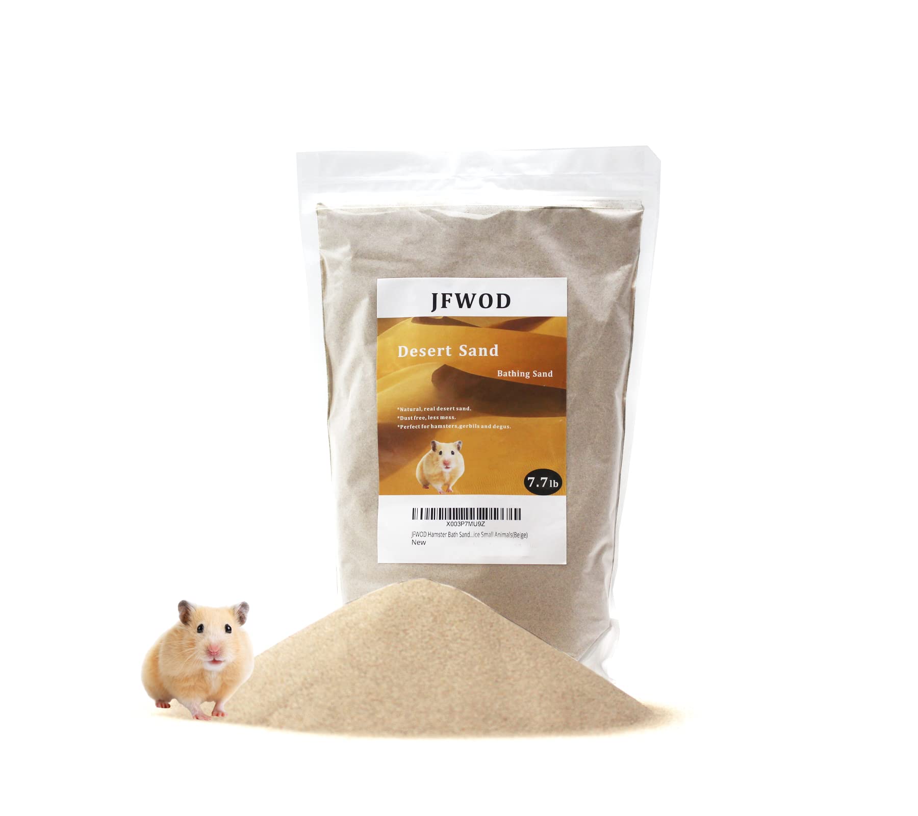 Arena de baño para hámster, arena del desierto sin polvo o arena para orinal para hámster, chinchillas, jerbo, ratones sirios pequeños (beige)