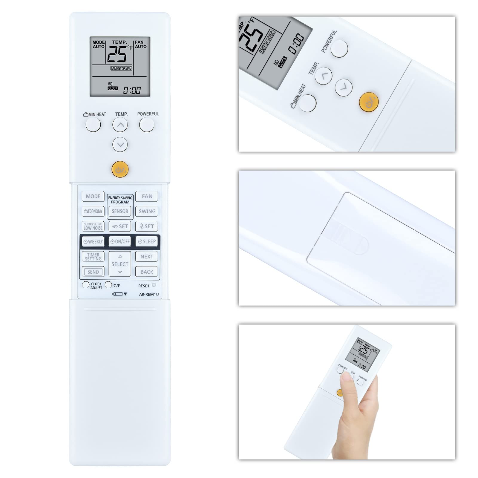 TCNOUMT For Fujitsu Air Conditioner A/C AR-REM1U AR-REM2E AR-REM5E AR-REM6E AR-REG1U AR-RED1U AR-REA1E AR-REA2E AR-REB2E AR-REF4E AR-REJ1E Air Conditioner Remote Control Replacement - Image 2