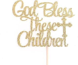 Atelier Elegance God Bless these Children Cake Topper, God Bless Cake Topper, Heavenly Sent