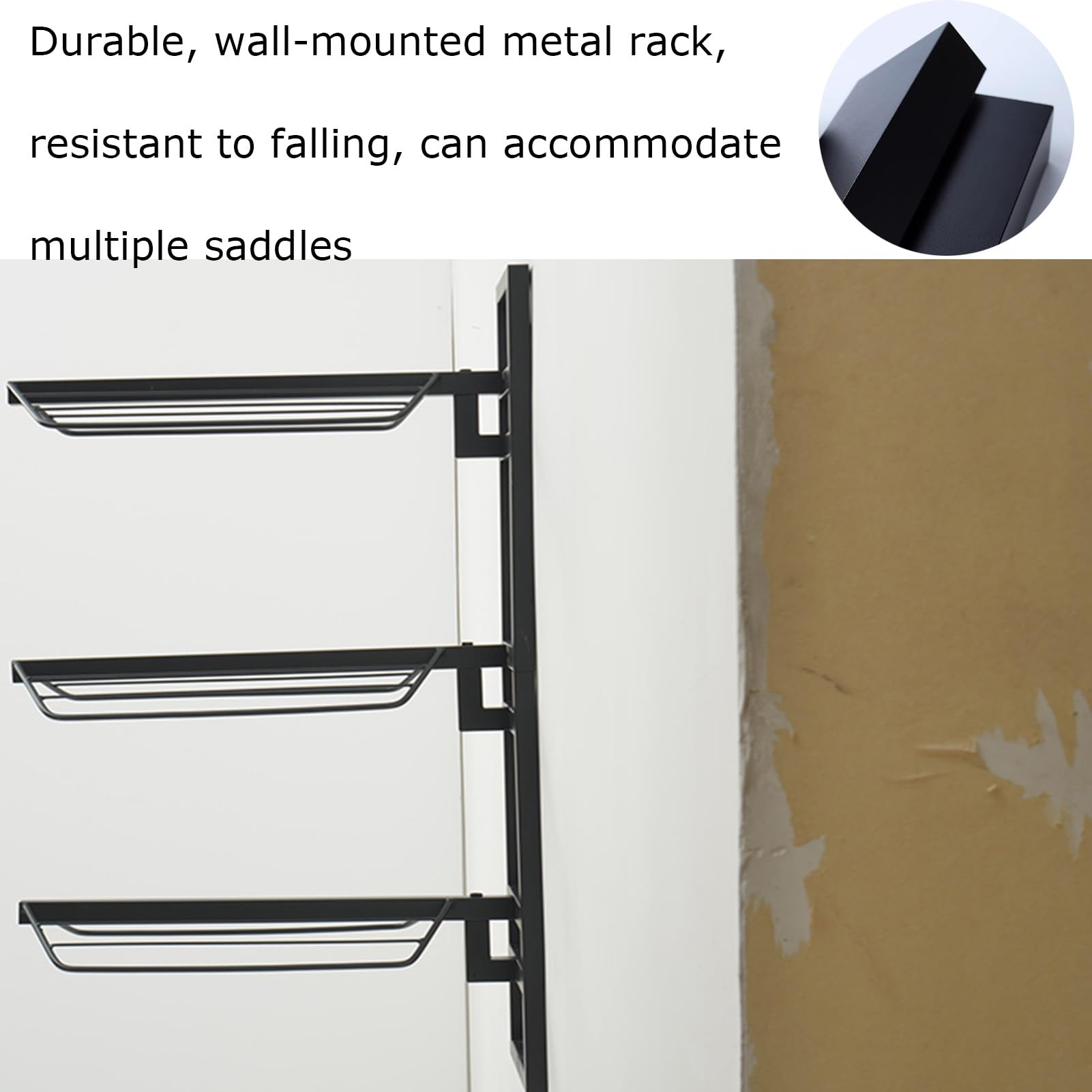 Soporte de pared para almacenamiento de sillines y tachuelas, soporte de manta resistente para organización de equipos de caballos