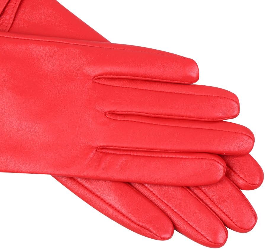Nappaglo Nappa Leather Gloves Warm Lining Winter Button Decoration Lambskin for Women - Image 3