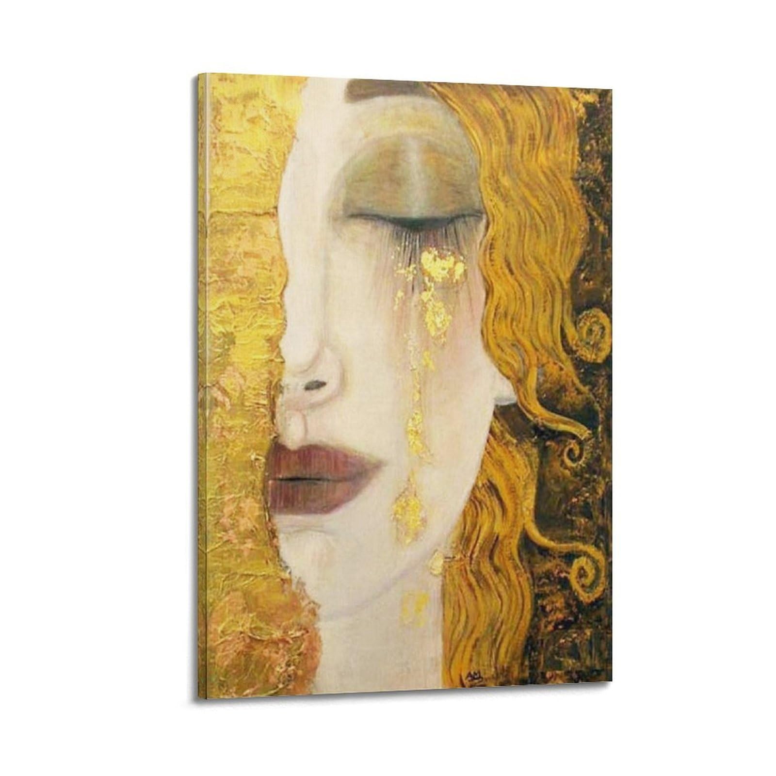 YMXSDIMDS Golden Tears by Gustav Klimt Painting Poster Room Aesthetic Print Art Wall Canvas Modern Bedroom Decor 08x12inch(20x30cm)