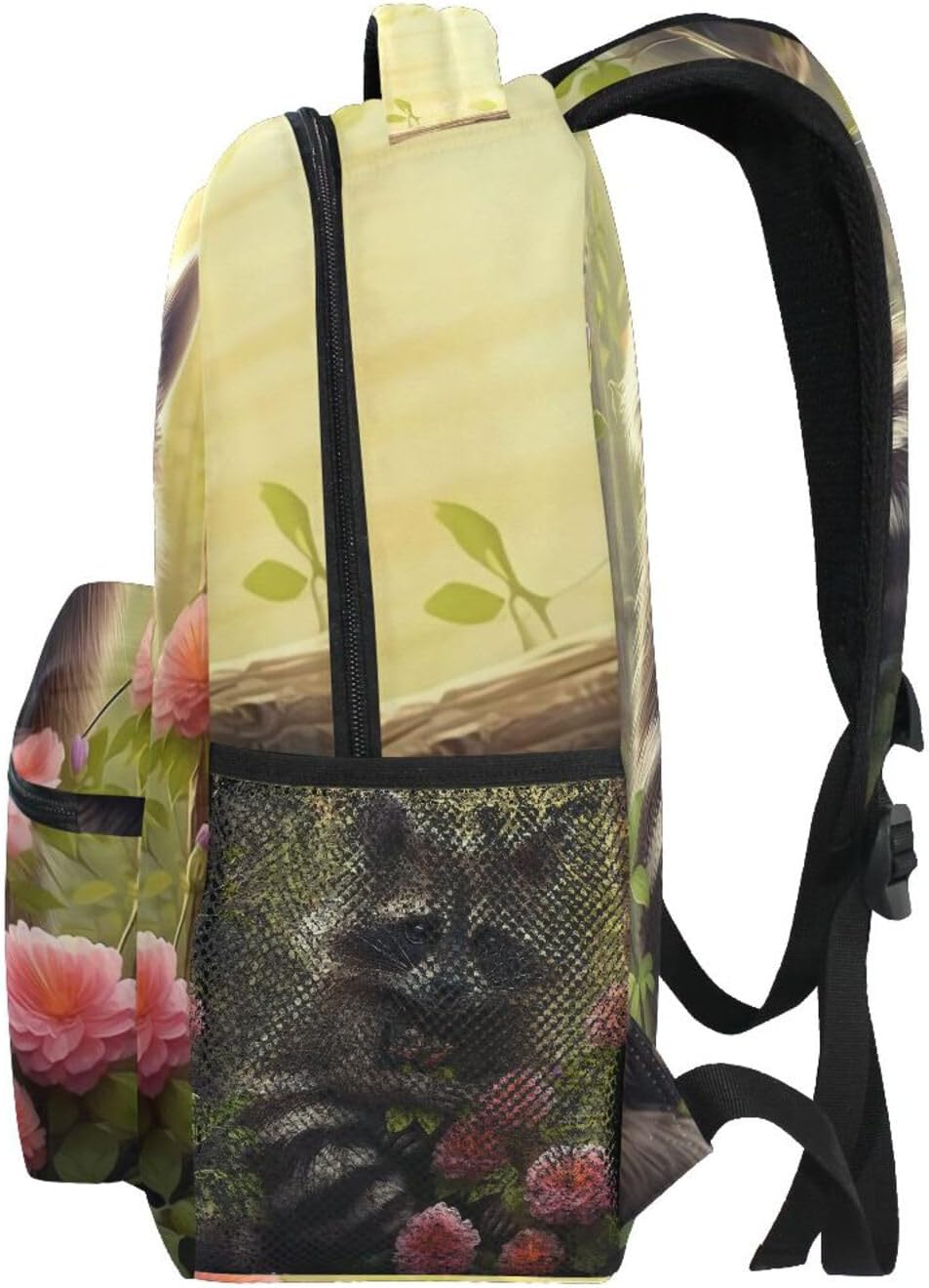 Cute Raccoon Animal Flowers Backpack for Boys Girls Elementary School Bookbag Back Pack 202a7083