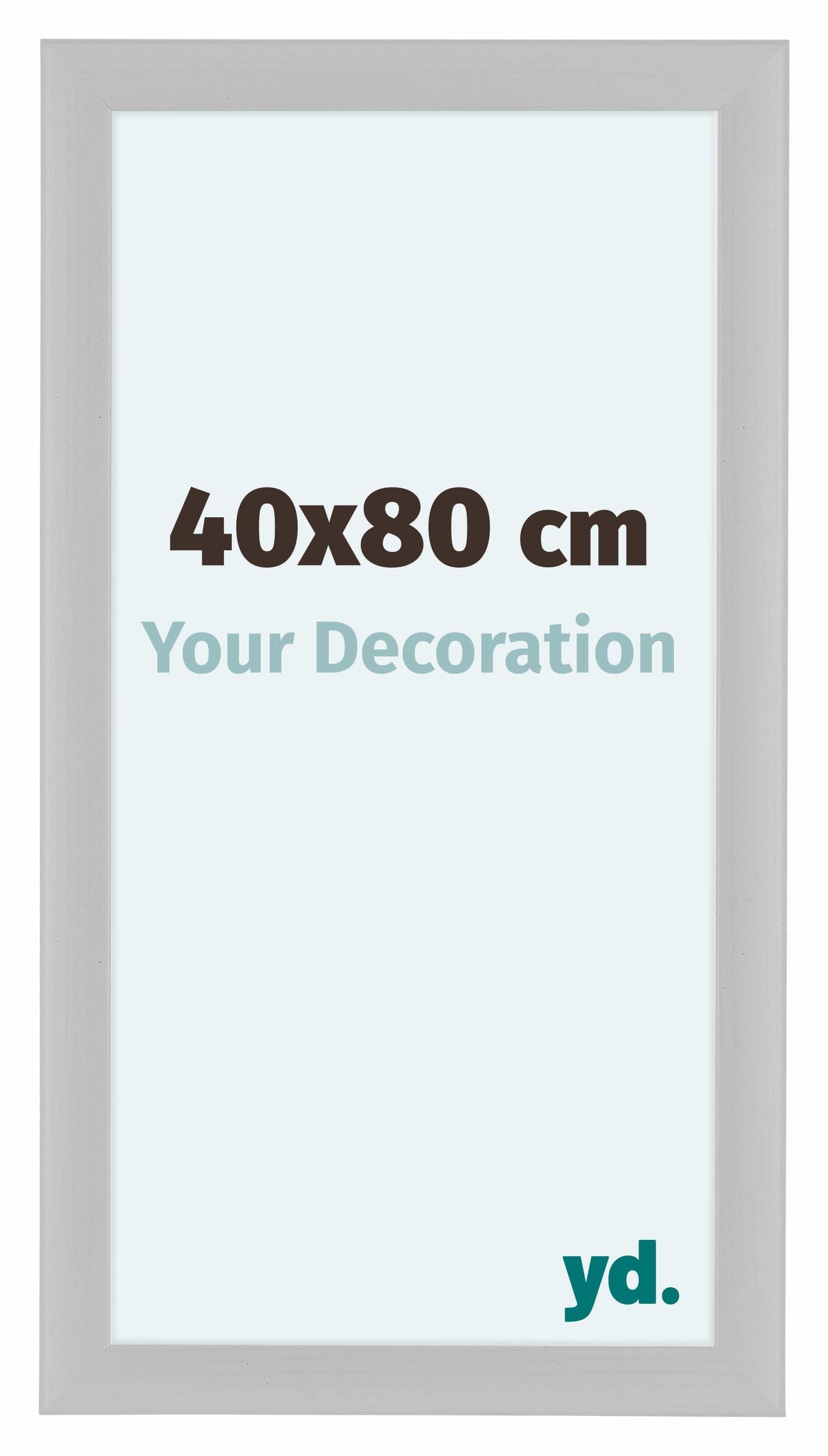 Your Decoration - Picture Frame 40x80 cm - White Woodgrain - Decorative Wall Frame in MDF with Antireflection - Frame 40x80 - Como — image 1