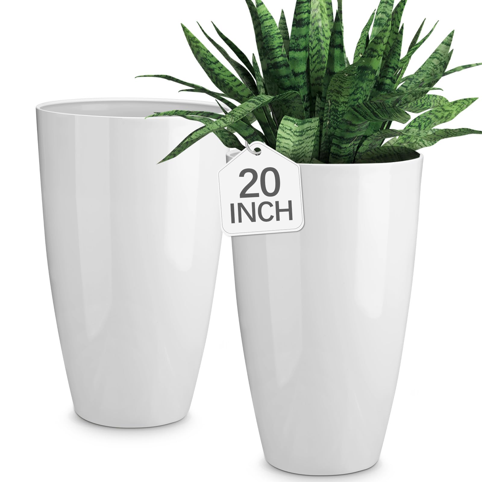 Amazon.com : RimCereal 2 Pack 20 Inch Tall Plastic Planters for