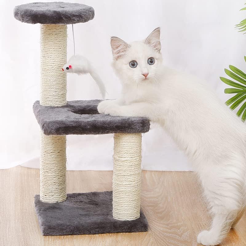 Miniatura 6 de Rascador de gato con marco de escalada, poste rascador para gato, juguete de molienda, cuerda de sisal, árbol de gato, gatito, patio de recreo,