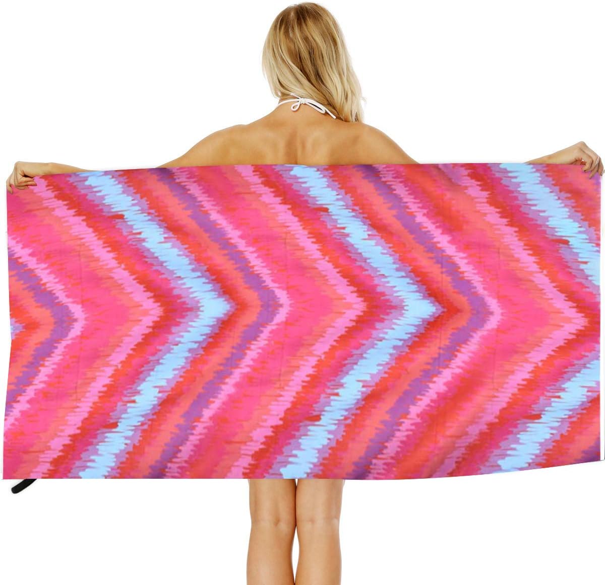 COZUMO Microfiber Beach&Travel&Bath Towel–Sand Free Proof Swim Towel Quick Fast Drying Beach Blanket Lightweight Ultra Aborbent Shower&Body Towels Yoga Mat for Adults Large 31" x 63" (Stripe)