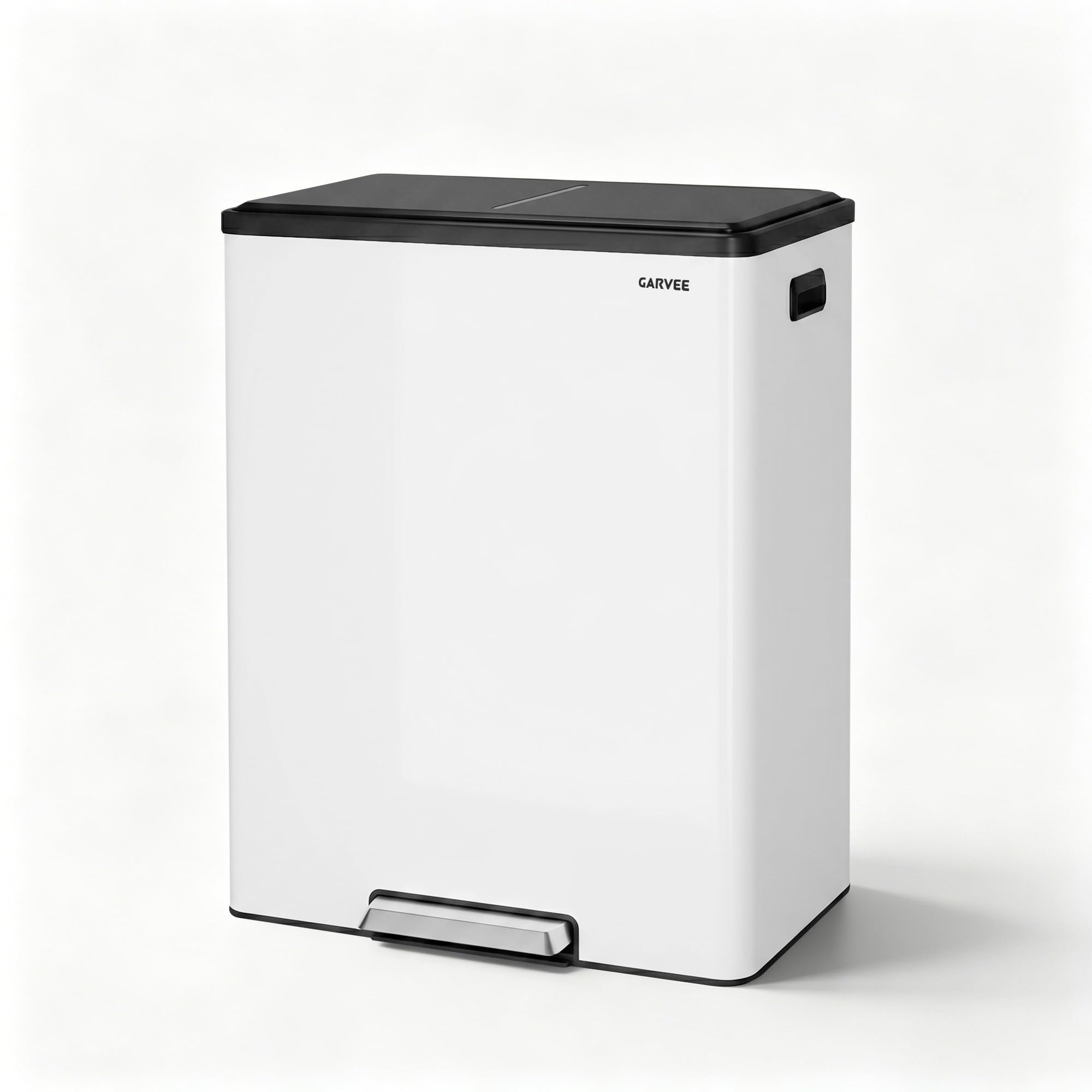 Photo 1 of 10.5 Gal Dual Compartment Stainless Steel Kitchen Trash Can with Lid, 20L+20L Recycling Garbage Bin, Soft Close Foot Pedal Trash Bin with 2 Removable Inner Buckets, Fingerprint Resistant for Home Offi