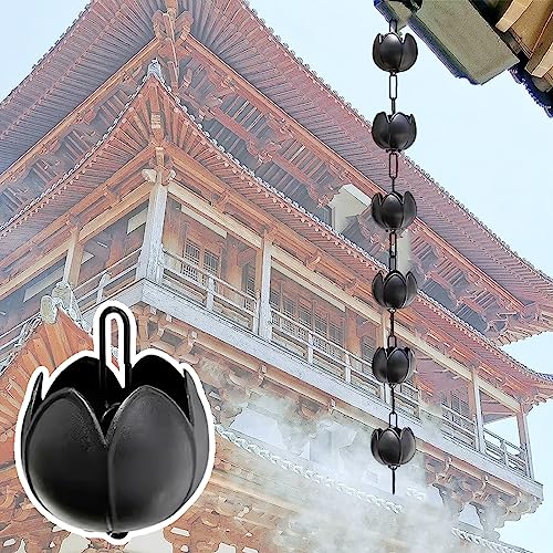 Chaîne de pluie lotus : évitez les gouttières bouchées grâce à cette dérivation en aluminium